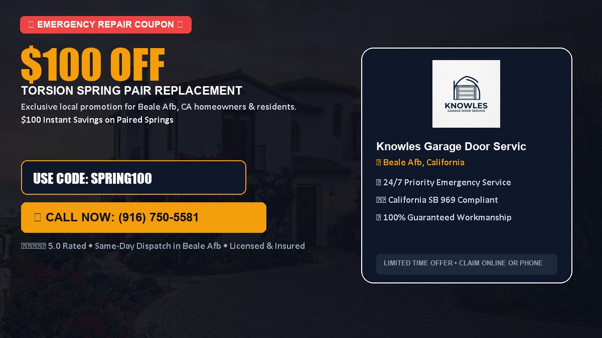 $100 OFF Heavy-Duty Torsion Spring Pair Replacement in Beale Afb, CA